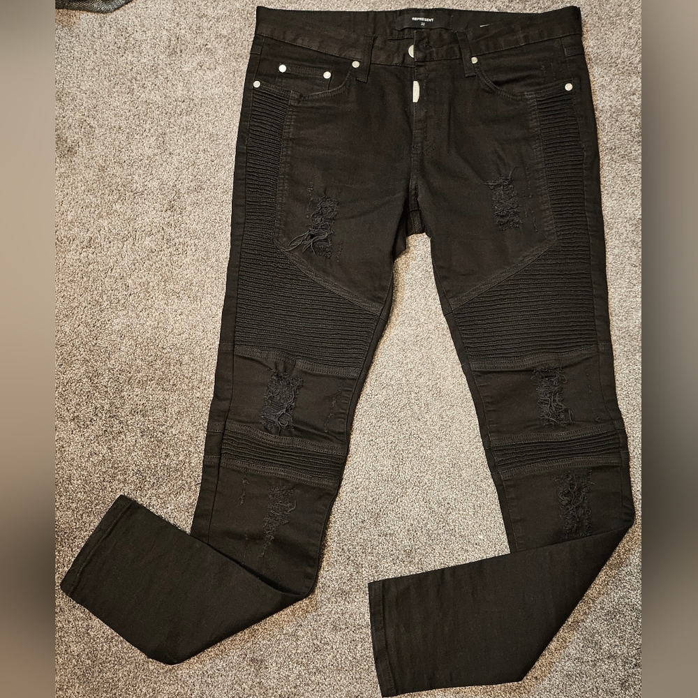 Represent Clothing Distressed Biker Jeans Size 32